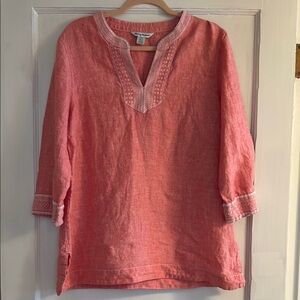 Tommy Bahama linen and embroidered top